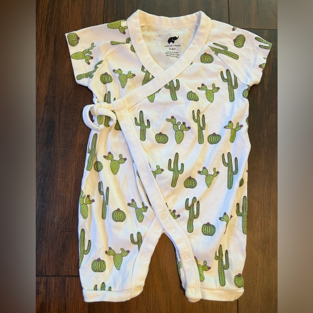 Monica and Andy 3-6m NWOT Kimono cactus Romper